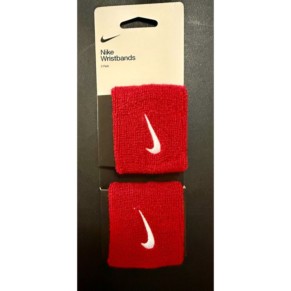 Nike Swoosh Wristbands Red Unisex Adult NEW